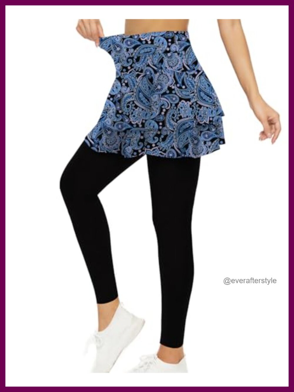 WOWENY Tennis Skirted Leggings Golf Skort with Pockets Athletic